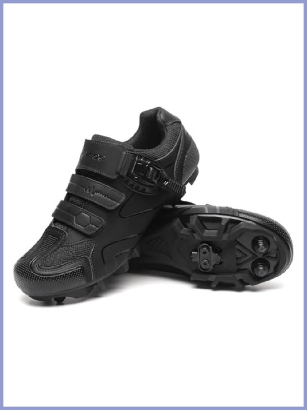 Mens Mountain Bike Cycling Shoes with 2-Bolt SPD Cleats, Buckle Closure
